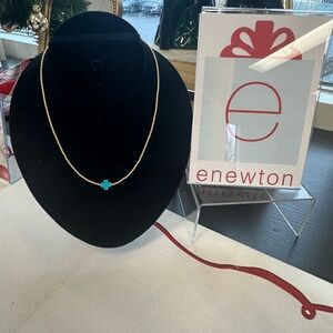 eNewton Signature Gold Necklace with Turquoise Cross *BRAND NEW/NEVER WORN*